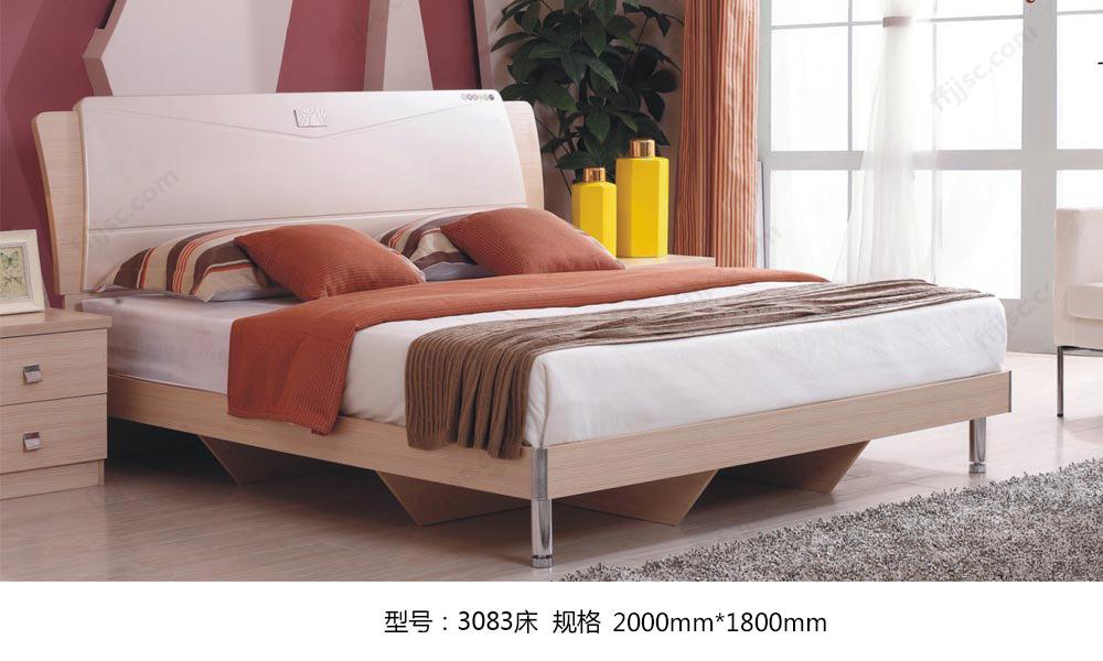 现代风格简约时尚1.8米双人板式床 3083
