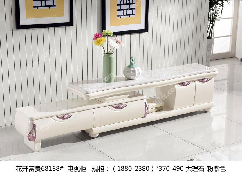 现代风格粉紫色大理石桌面可伸缩电视柜 68188#  