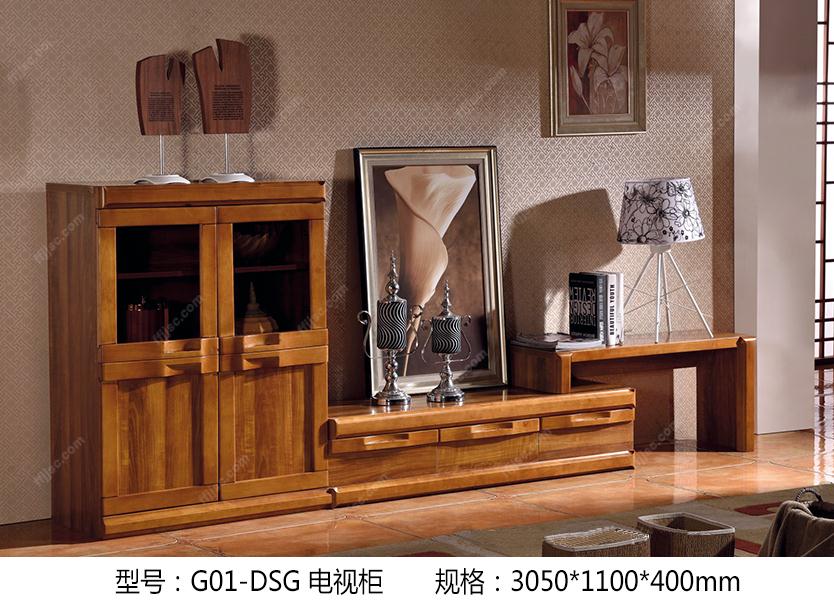 中式古典原木色电视柜G01-DSG#